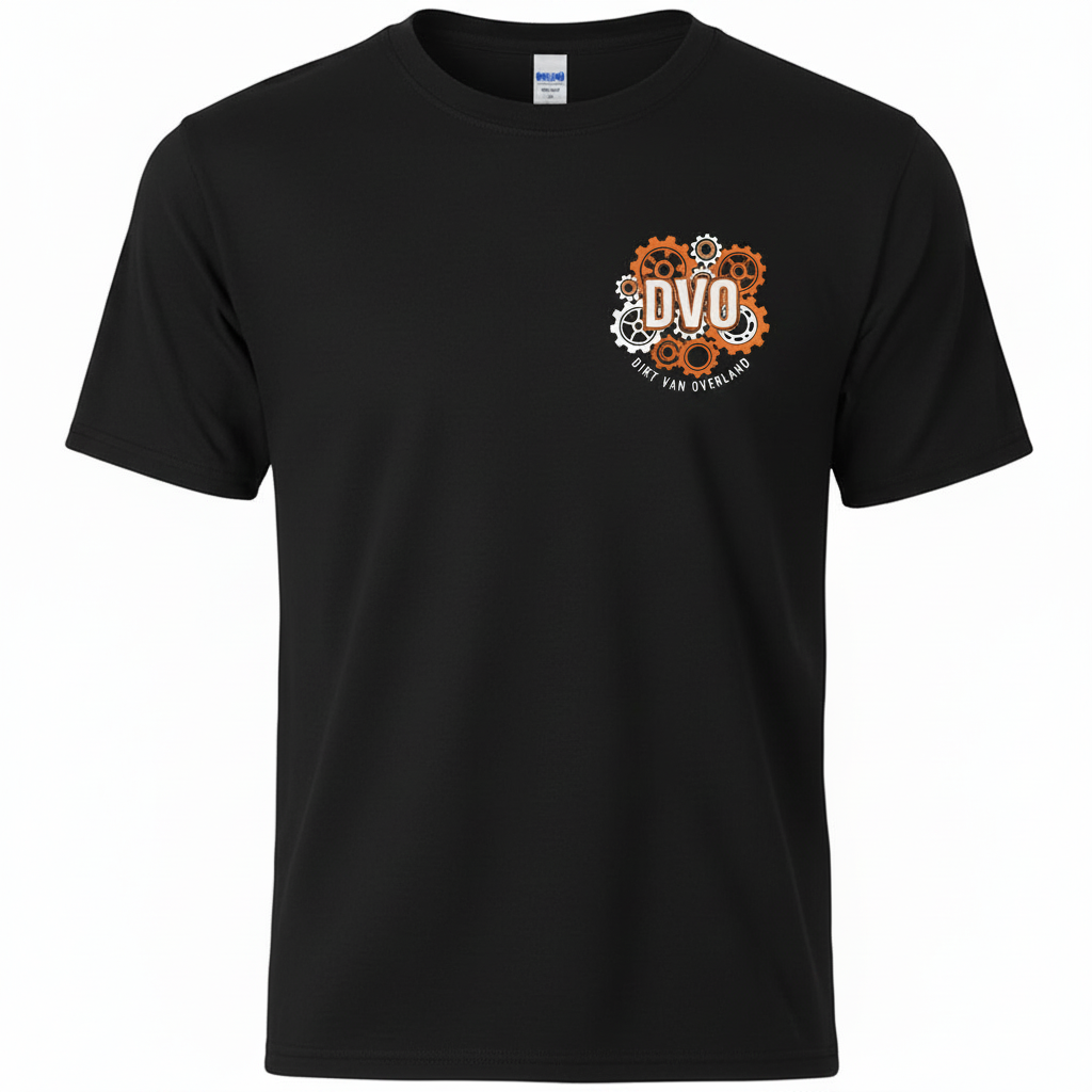 DVO Boys Tee black front with clean cog logo